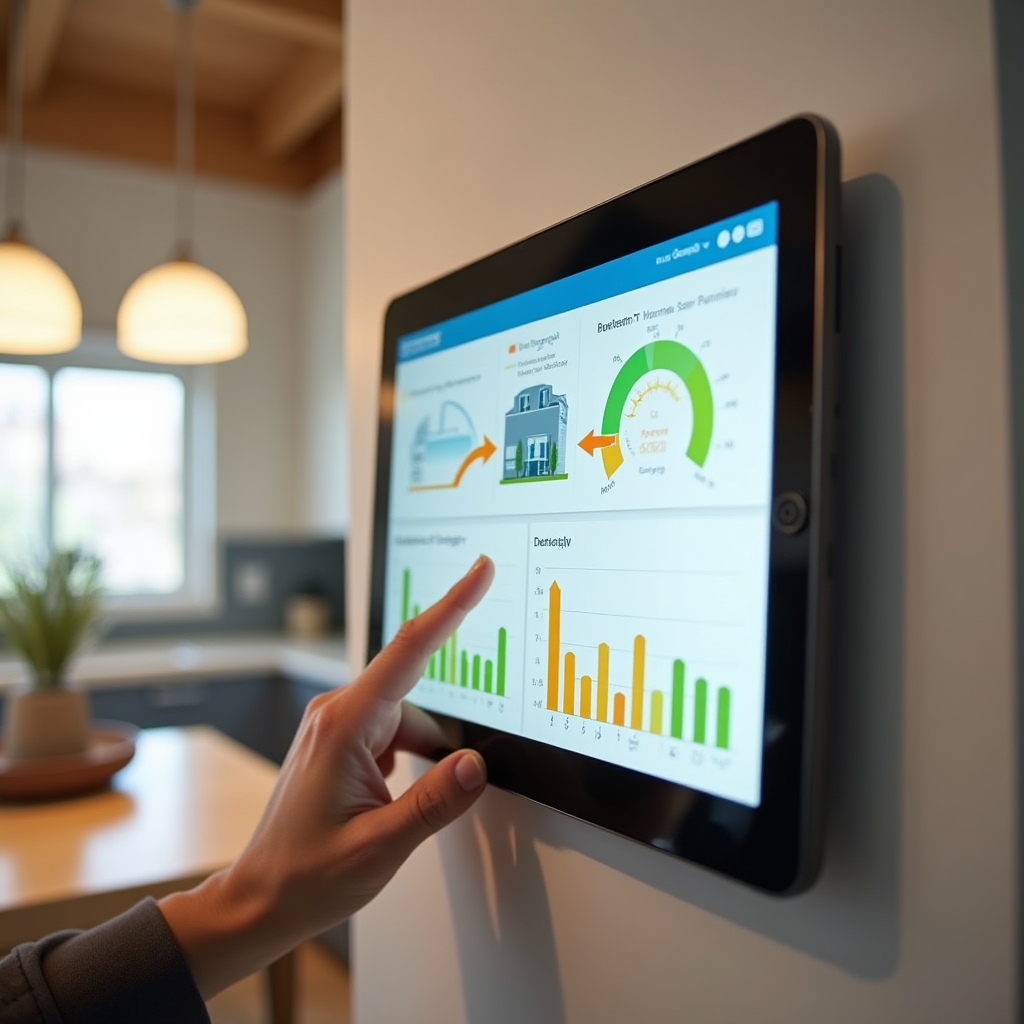 Digitální dashboard monitoringu solárního systému zobrazující výrobu a spotřebu